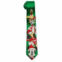 Disney Mickey Mouse and Friends Holiday Silk Tie for Men (Green) NEW IN BOX - £19.65 GBP