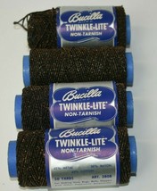 4 Rolls Vintage Bucilla Twinkle-Lite Bronze Metallic Non-Tarnish Thread 100+ yds - £18.58 GBP