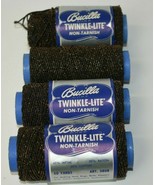 4 Rolls Vintage Bucilla Twinkle-Lite Bronze Metallic Non-Tarnish Thread ... - $23.76