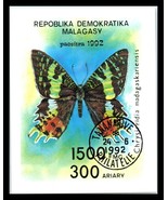 1992 MALAGASY / MADAGASCAR Souvenir Sheet - Butterflies K1 - £1.55 GBP