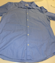 DESIGNER CALVIN KLEIN INFINITE COOL LONG SLEEVE BUTTON BLUE DRESS SHIRT ... - $23.99