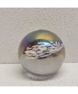 Vintage George Good Orb Paperweight Art Glass Iridescent Splatter 2.5&quot; - £15.55 GBP