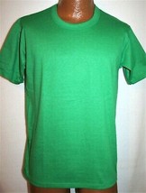 Vintage 80s Russell Athletic Green Basic 50/50 T-SHIRT Adult M Single Stitch Nos - $13.85