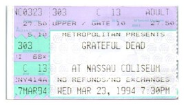 Grateful Dead Concert Ticket Stub March 23 1994 Uniondale New York - £27.25 GBP