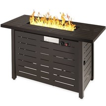 Outdoor Heating Brown Steel LP Gas Propane Fire Pit w/ Auto Ignition - $615.02