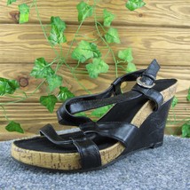 Aerosoles Summer Plush Women Strappy Sandal Shoes Black Synthetic Size 8 Wide - £19.35 GBP