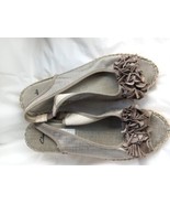 Clarks raffia wedge heel sling back peep toe beige sandals size 7 D - £26.95 GBP