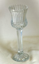 Ribbed Glass Candlestick Votive Candle Holder 8&quot; Tall - $14.84