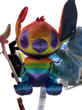  Disney Pride Collection Rainbow STITCH Plush holding Heart 15inch NEW - £23.74 GBP