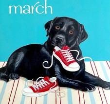Black Labrador March Dog Days Poster Calendar 14 x 11&quot; Art Erica Leigh D... - $550.29 MXN