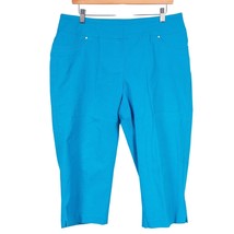 Westbound Petites Capri Pants 16P Womens Bright Blue Rayon Stretch Casual - $19.66