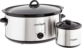 Slow Cooker With Mini 16 Ounce Food Warmer Stainless Steel Stoneware NEW - £99.38 GBP