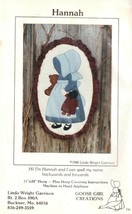 Goose Girl Creations Applique Pattern Hannah Girl 11&quot; x 20&quot; Hoop Hand Or... - $9.49