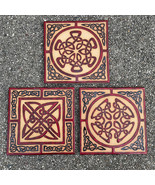 Earthen Craft Pottery ECP Lot of 3 Art Celtic Tiles 5 5/8&quot;. Each 3 Diffe... - £76.27 GBP