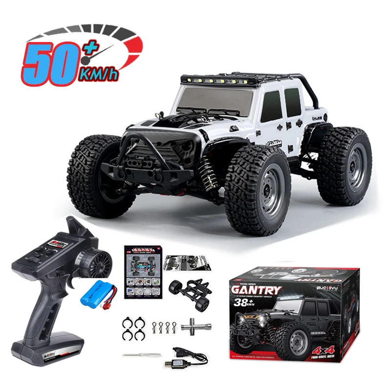 Rc Cars 50KM/H With LED 1/16 4WD Jeeps Off Road 4x4 High Speed Drift Monster - £17.49 GBP+