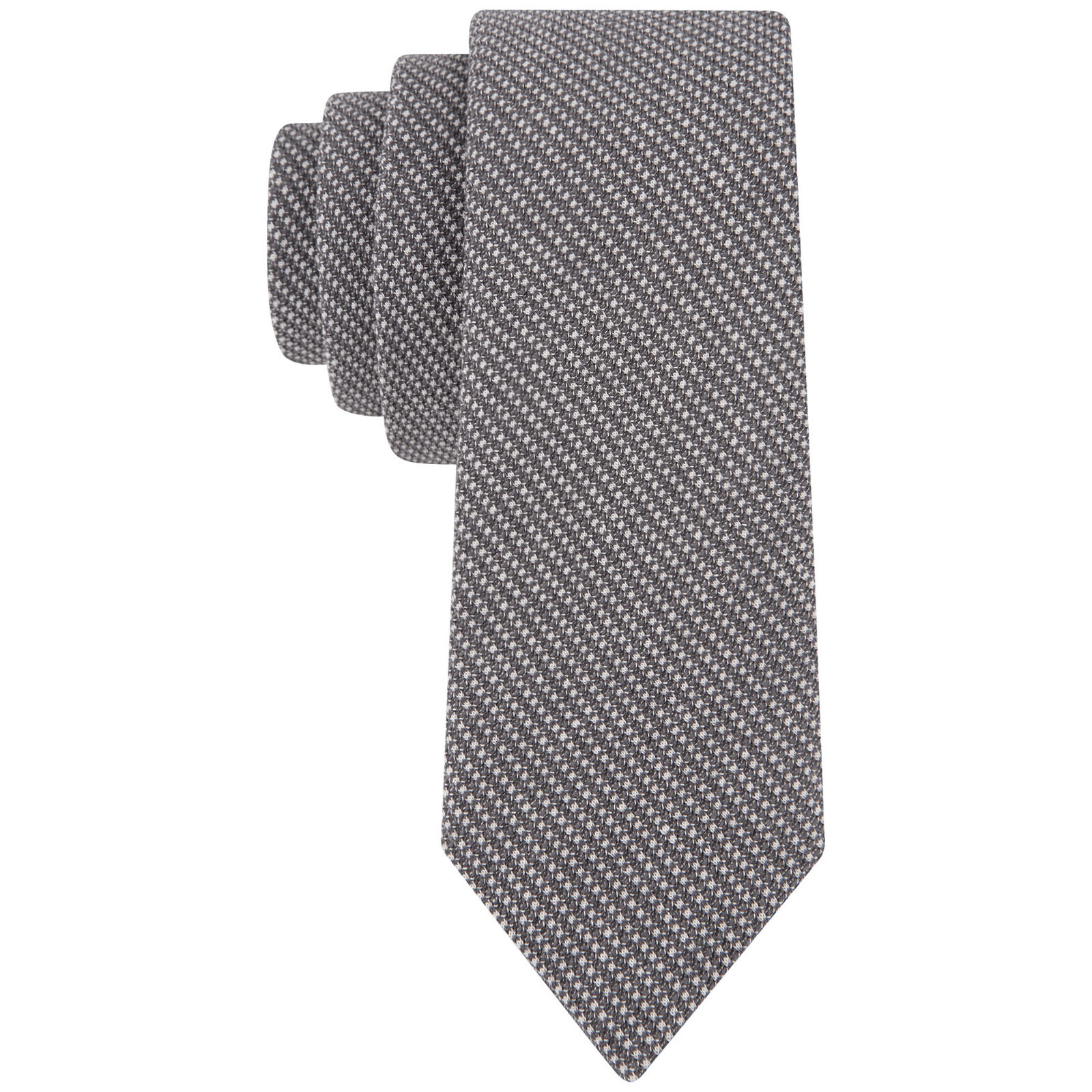 KENNETH COLE REACTION Gray School Solid Stretch Textured Slim Tie - $19.99