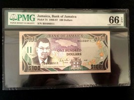 Jamaica $100 1986 World Paper Money UNC Currency - PMG Certified Collect... - $50.00