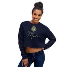 I Love My Mom Camomile Citrus Quote Lettering Herbs Design Crop Sweatshirt - £30.54 GBP