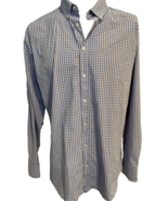 Mizzen + Main Men&#39;s Long Sleeve Gingham Dress Shirt M Blue/Pink Checks - $38.96 CAD