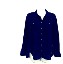 G.H. Bass &amp; Co Shirt Womens Small S Roll Tab Sleeve 100% Cotton Navy Blue - £12.00 GBP