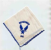 Remember Me WW2 Souvenir Cloth Handkerchief Hap Arnold Wings - $11.88