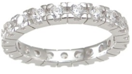 Womens Elegant 1.00 CT Carat Anniversary Eternity Band Ring Silver Size 5-9 - £32.29 GBP