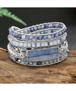 Kyanite Stone Beaded Wrap Bracelet - $79.37 CAD