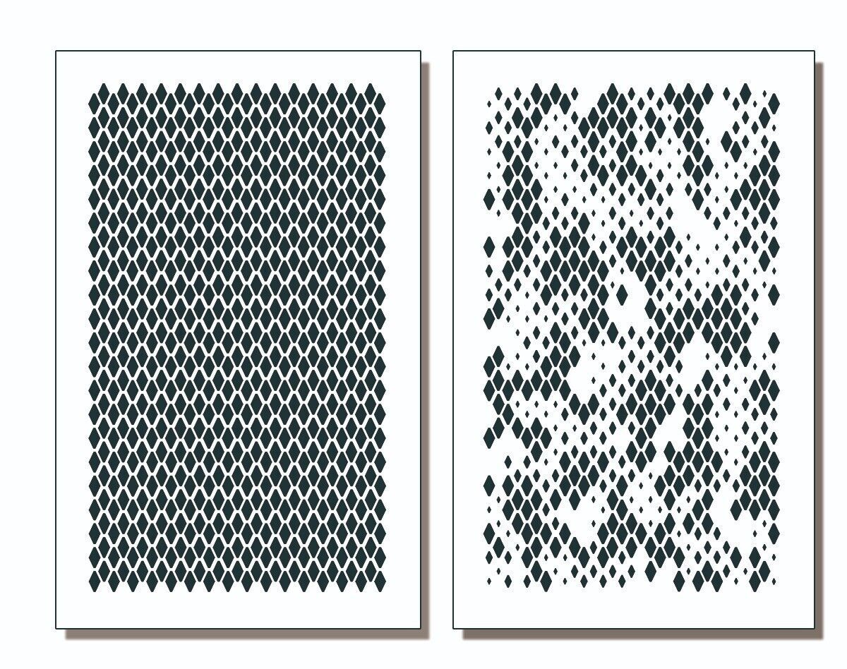 2 PACK Mylar Camouflage Stencils DIY Rifle Gun Airbrush Paint Mask Diamo... - $12.99