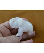 (Y-ELE-756) pink Rose quartz ELEPHAS gemstone figurine love pachyderm zo... - $32.01 CAD