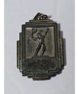 Antique Sterling Silver Tennis Medal Pendant Medallion 6.5 Grams Art Dec... - $38.61
