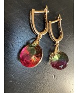 585 14K RG Stamped Gradient Drop Sparkle Stud Earrings - $745.50 MXN