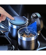 Car Ashtray with LED Light Smokeless Alloy Auto Ash Tray Flame Retardant... - £12.56 GBP