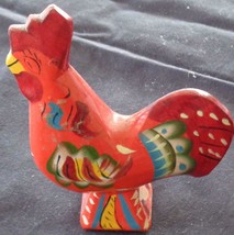 Beautiful Hand Painted Rooster Figurine – Solid Wood – Brightly Colored – Vgc - £13.40 GBP