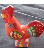 Beautiful Hand Painted Rooster Figurine – Solid Wood – BRIGHTLY COLORED ... - $16.82