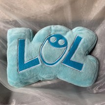 Blue LOL Decorative Throw Pillow Emoji Smiley Face Laugh Out Loud - £5.46 GBP