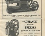 Cleveland Punch &amp; Shear &amp; Adriance Machine Works 1909 Magazine Ad  - $17.82