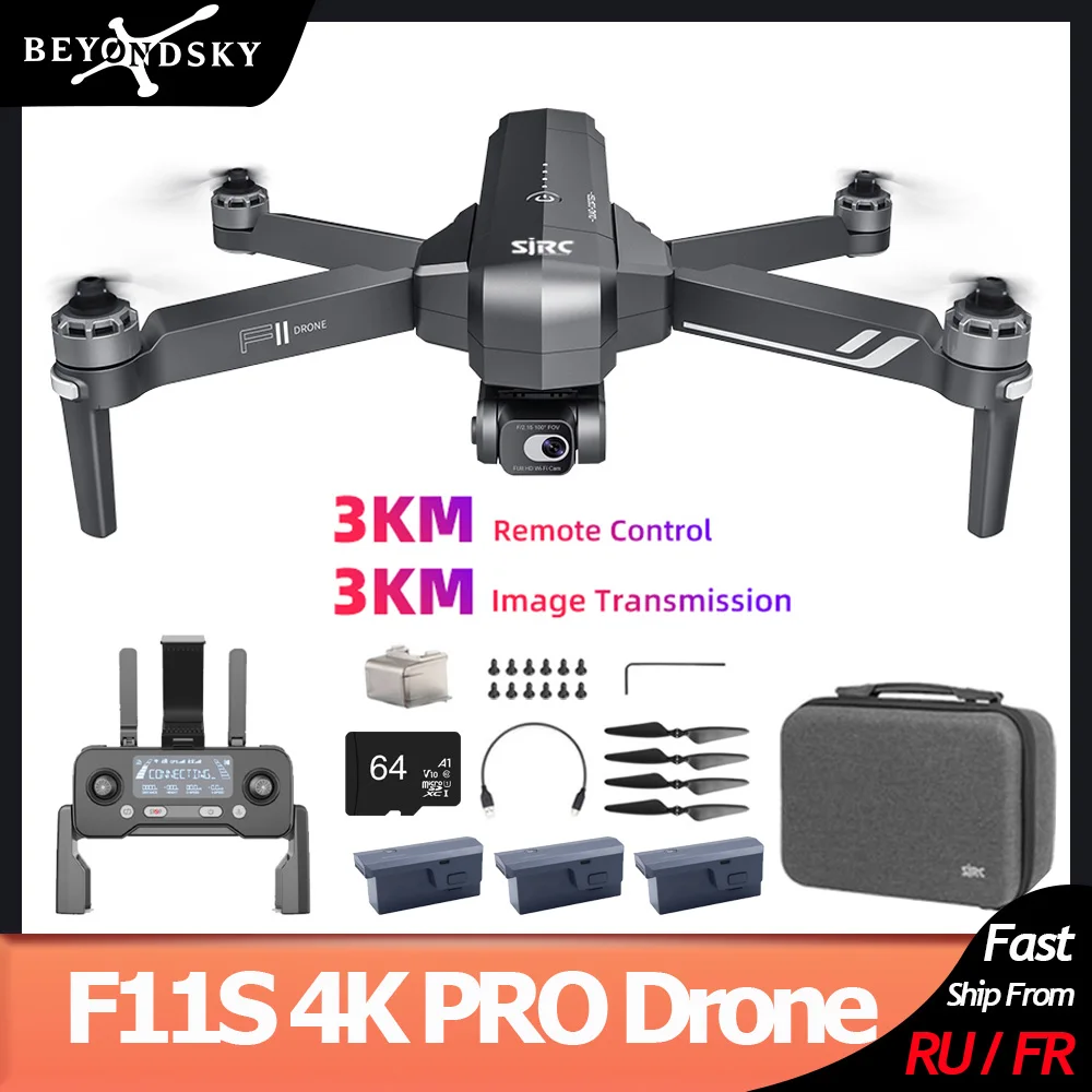 Sjrc F11S Pro Gps Drone 4K Camera 2-Axis Gimbal Eis Fpv Rc Quadcopter Brushless - £277.53 GBP+