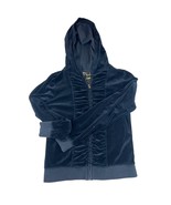 Plush &amp; Lush Sweater Womens Small Black Full Zip Hooded Casual Cottage A... - $126.75 MXN