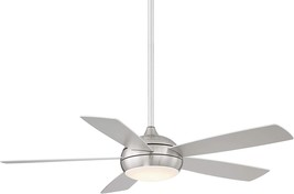 The 54-Inch Brushed Nickel Wac Smart Fans Odyssey Indoor And Outdoor 5-Blade - £265.33 GBP