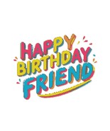 Happy Birthday Friend - Colored Text - Cross Stitch Pattern PDF - $93.40 MXN