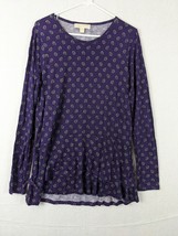 Michael Kors Womens Long Sleeve Purple Paisley Pattern Top Sz L - $16.68