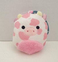Squishmallow Evangelica 3.5” Valentines Clip Cow 2023 Stuffed Plush NWT - £11.68 GBP