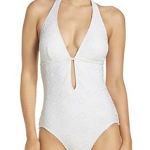 KATE SPADE NY HALF MOON BAY 1PC HALTER SWIMSUIT BATHING SUIT WHITE SZ SNWT - $56.99