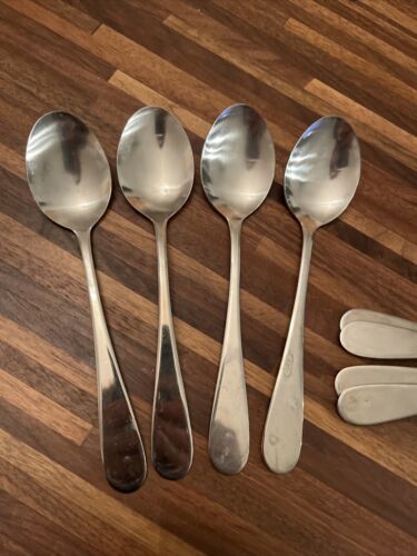 4 Stanley Roberts Rogers SRB214 Oval Soup Spoons Stainless Flatware Chin... - $17.56