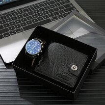 2024 Fashion Quality Gift Box for Men 2pcs/set Men&#39;s Gift Set Watch Blac... - £44.75 GBP