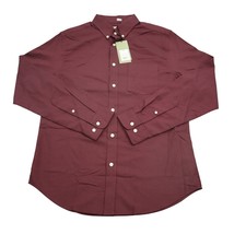 Goodfellow Shirt Mens Medium Red Button Up Dress Workwear Office Pocket New - $22.75