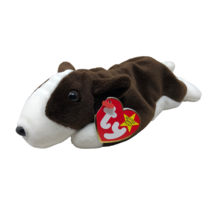 VTG NWT Ty Beanie Baby Bruno Chocolate Brown Bull Terrier Dog 9&quot; 1997 - $39.59