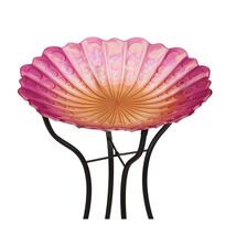 Raindrop Glass Birdbath with Stand 18 x 18 x 23 inches Bird Bath - $79.98