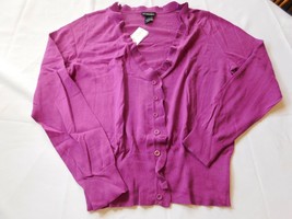 Lane Bryant Women&#39;s Ladies Long Sleeve Cardigan Sweater Grape Purple 14/... - £24.25 GBP
