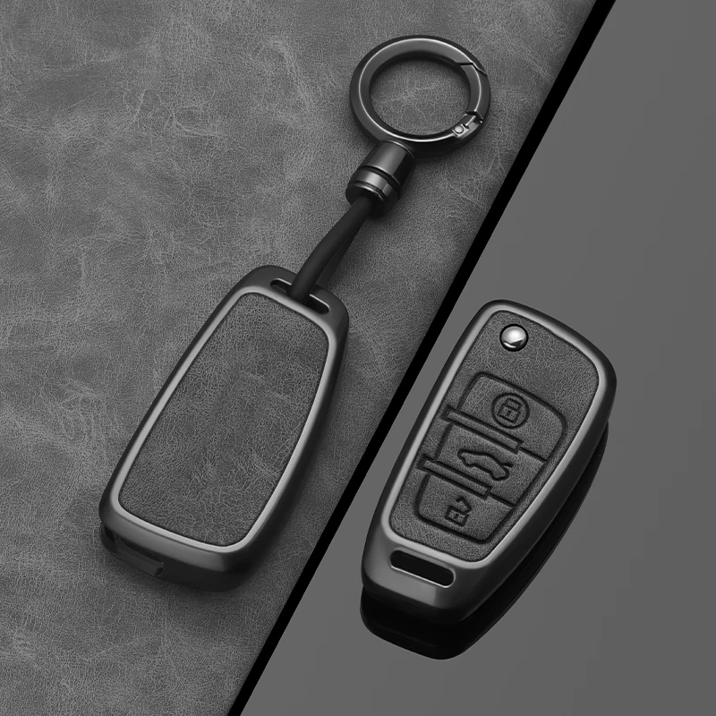 Alloy Style Car Key Case Cover Shell Fob For Audi A1 A3 A4 8P 8L 8V A5 B... - £16.52 GBP